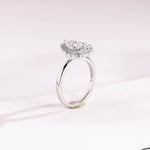 Stunning 1.0 - 2.0 CT Pear Moissanite Engagement Ring with Cluster Design 8