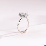 Stunning 1.0 - 2.0 CT Pear Moissanite Engagement Ring with Cluster Design 8