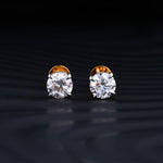 2.0 TCW Round Cut Moissanite Stud Earrings in Gold 1
