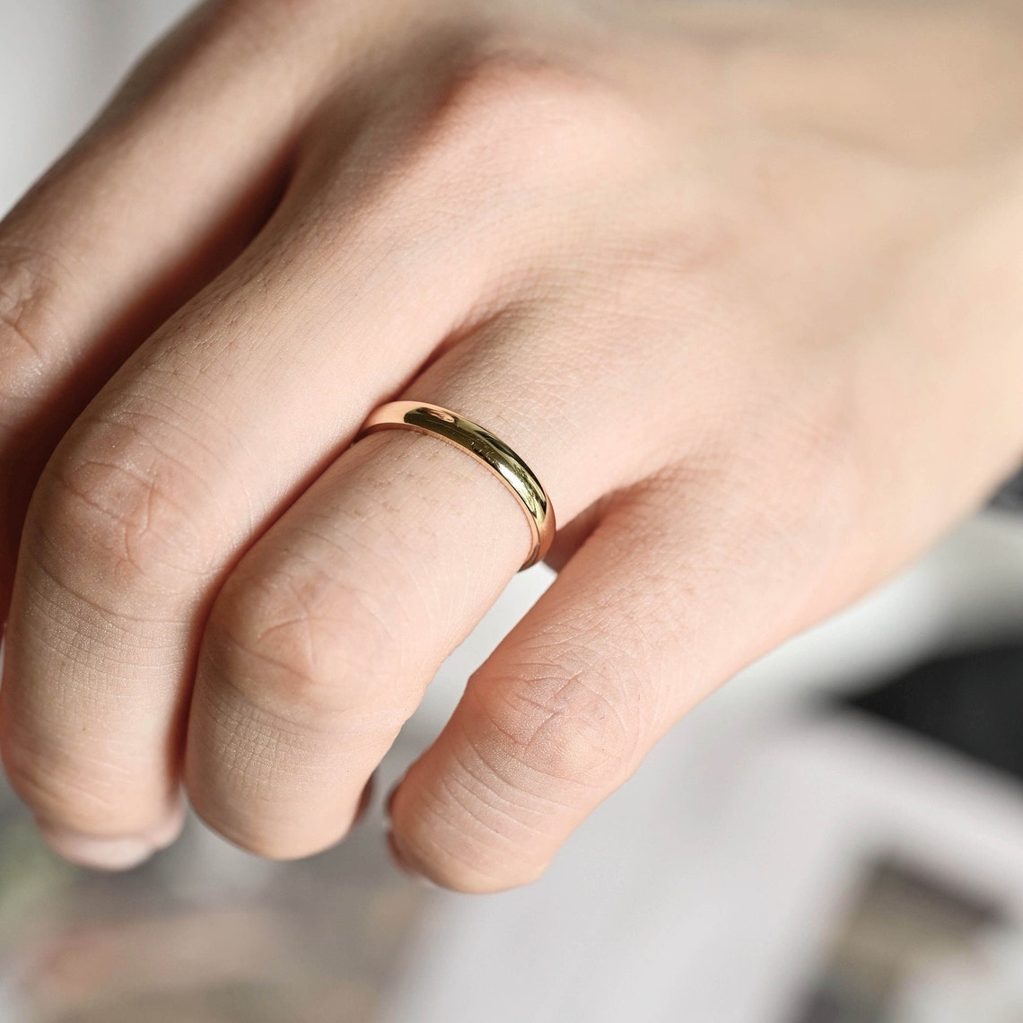 Simple Classic Moissanite Wedding Band 4