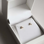 0.05 TCW Round Cut Moissanite Stud Earrings in Gold 2