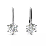 Round Cut Cubic Zirconia in 925 Sterling Silver Earrings 2