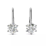 Round Cut Cubic Zirconia in 925 Sterling Silver Earrings 2