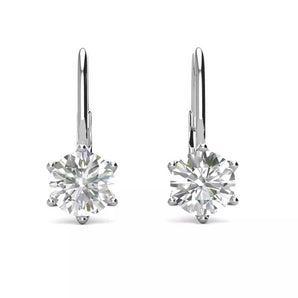 Round Cut Cubic Zirconia in 925 Sterling Silver Earrings