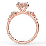 Stunning 2.0 CT Round Moissanite Engagement Ring with Cluster Design 9