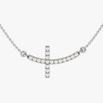 0.40 TCW Round Moissanite Diamond Cross Pendant Necklace in Solid Gold 2