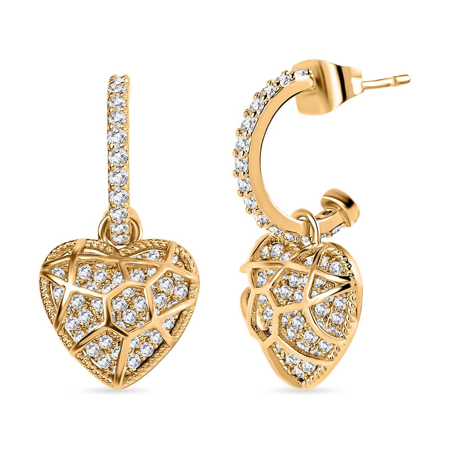 Round Cut Cubic Zirconia in 925 Sterling Silver Earrings 1