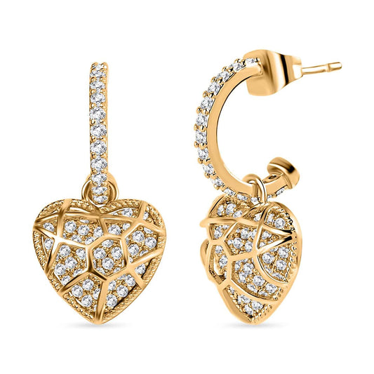 Round Cut Cubic Zirconia in 925 Sterling Silver Earrings 1