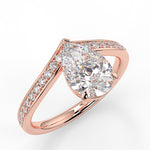 Stunning 1.35 CT Pear Moissanite Engagement Ring with Tiara Design 8