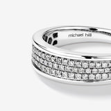 0.30 CT Round Moissanite Pave Men's Wedding Band in Solid Gold 5