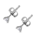 Round Cut Cubic Zirconia in 925 Sterling Silver Earrings 5