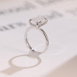 Stunning 1.0 - 2.0 CT Emerald Moissanite Engagement Ring with Hidden Halo Design 5