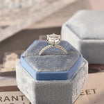 Stunning 3.0 CT Round Moissanite Engagement Ring with Pave Design 9