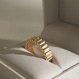 Stunning Ribbed Cigar Wedding Wedding Bands 4