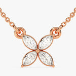 0.40 CT Marquise Moissanite Diamond Clover Pendant Necklace in Solid Gold 3