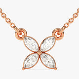 0.40 CT Marquise Moissanite Diamond Clover Pendant Necklace in Solid Gold 3