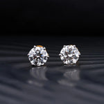 0.50 TCW Round, Pear & Emerald Cut Moissanite Drop Earrings in Gold 1