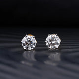 0.50 TCW Round, Pear & Emerald Cut Moissanite Drop Earrings in Gold 1