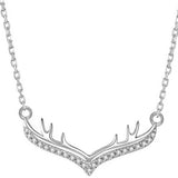 Round Cut Cubic Zirconia in 925 Sterling Silver Necklace 1