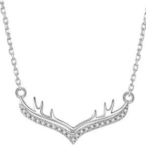 Round Cut Cubic Zirconia in 925 Sterling Silver Necklace