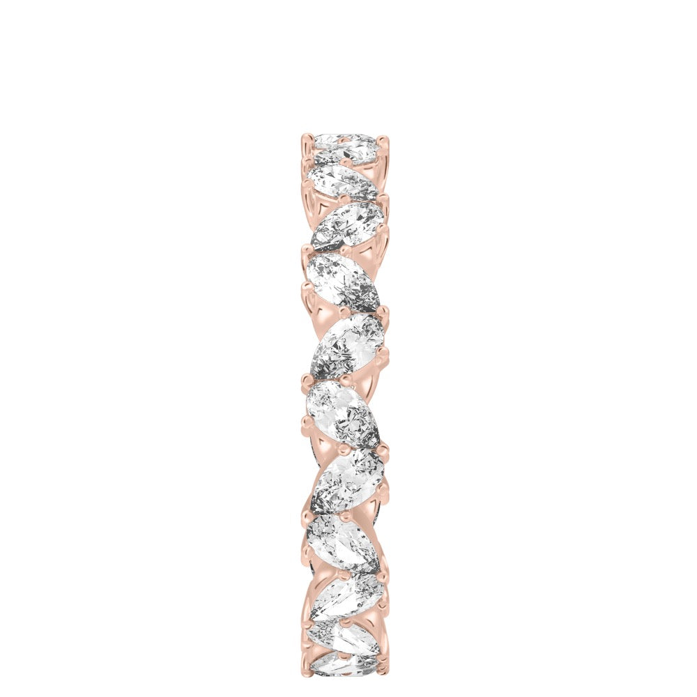 Stunning 1.92CT Pear Moissanite Stones Cluster Wedding Bands 9