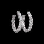 Round Cut Cubic Zirconia in 925 Sterling Silver Earrings 3
