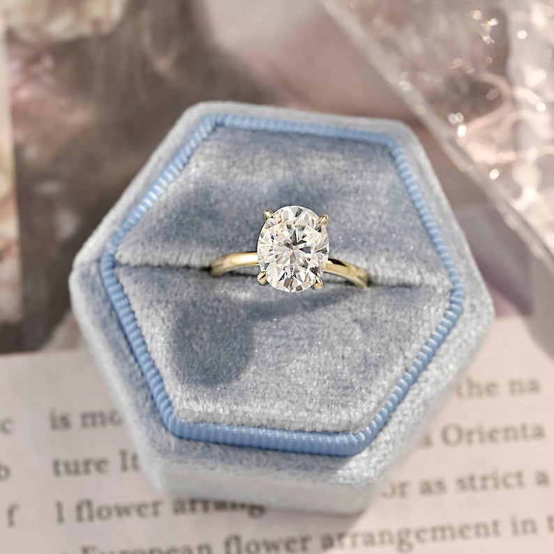 Stunning 3.0 CT Oval Moissanite Engagement Ring with Solitaire Design 9