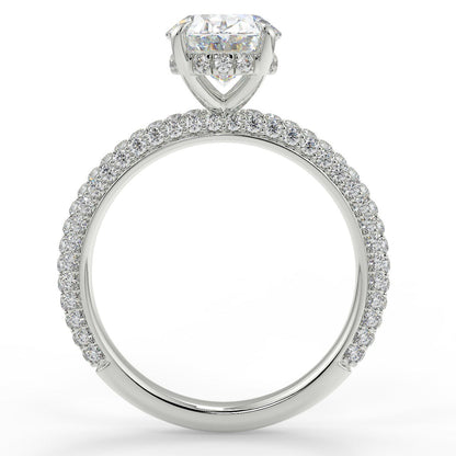 Stunning 2.11 CT Oval Moissanite Engagement Ring with Hidden Halo & Pave Design 5
