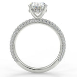 Stunning 2.11 CT Oval Moissanite Engagement Ring with Hidden Halo & Three Side Pave Design 6