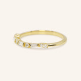Stunning 0.1 TCW Round Moissanite Stones Alternate Wedding Bands 2