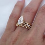Stunning 0.20 CT Round Cut Moissanite Stones Cluster Wedding Bands 7