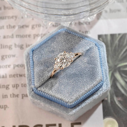 Stunning 3.0 CT Round Moissanite Engagement Ring with Cluster Design 9