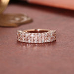 1.0 TCW Baguette & Round Cut Moissanite Bridal Wedding Band 1