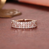 1.0 TCW Baguette & Round Cut Moissanite Bridal Wedding Band 1