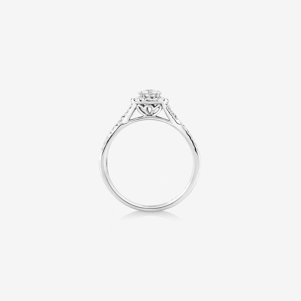 Stunning 0.7 CT Round Moissanite Engagement Ring With Halo & Pave Design 2