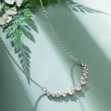 0.40 TCW Round Moissanite Diamond Cluster Pendant Necklace in Solid Gold 2