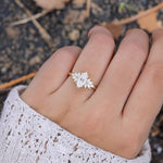 Stunning 1 CT Marquise Moissanite Engagement Ring With Cluster Design 6
