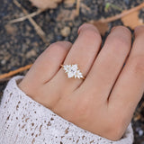Stunning 1 CT Marquise Moissanite Engagement Ring With Cluster Design 6