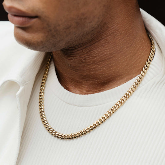 Polished Finish Cuban Silver Necklace For Him 1