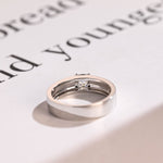Delicate Moissanite Band with 0.1 CT Asscher Cut Stones in Solid Gold 7