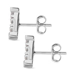 Round Cut Cubic Zirconia in 925 Sterling Silver Earrings 4