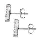 Round Cut Cubic Zirconia in 925 Sterling Silver Earrings 4