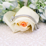 3.0 TCW Round Cut Moissanite Drop Dangler Earrings in Gold 2