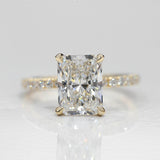 Stunning 3.0 CT Radiant Moissanite Engagement Ring with Hidden Halo & Pave Design 1