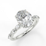 Stunning 2.11 CT Oval Moissanite Engagement Ring with Hidden Halo Halo & Pave Design 5