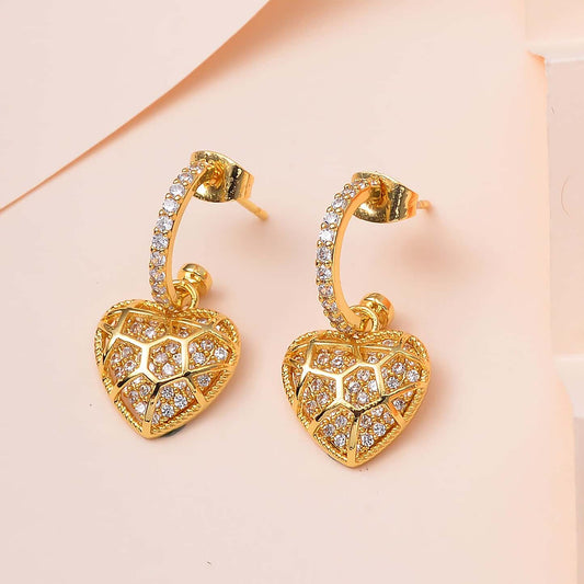 Round Cut Cubic Zirconia in 925 Sterling Silver Earrings 2