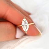 Stunning 2.80 CT Marquise Moissanite Engagement Ring with Hidden Halo Design 4