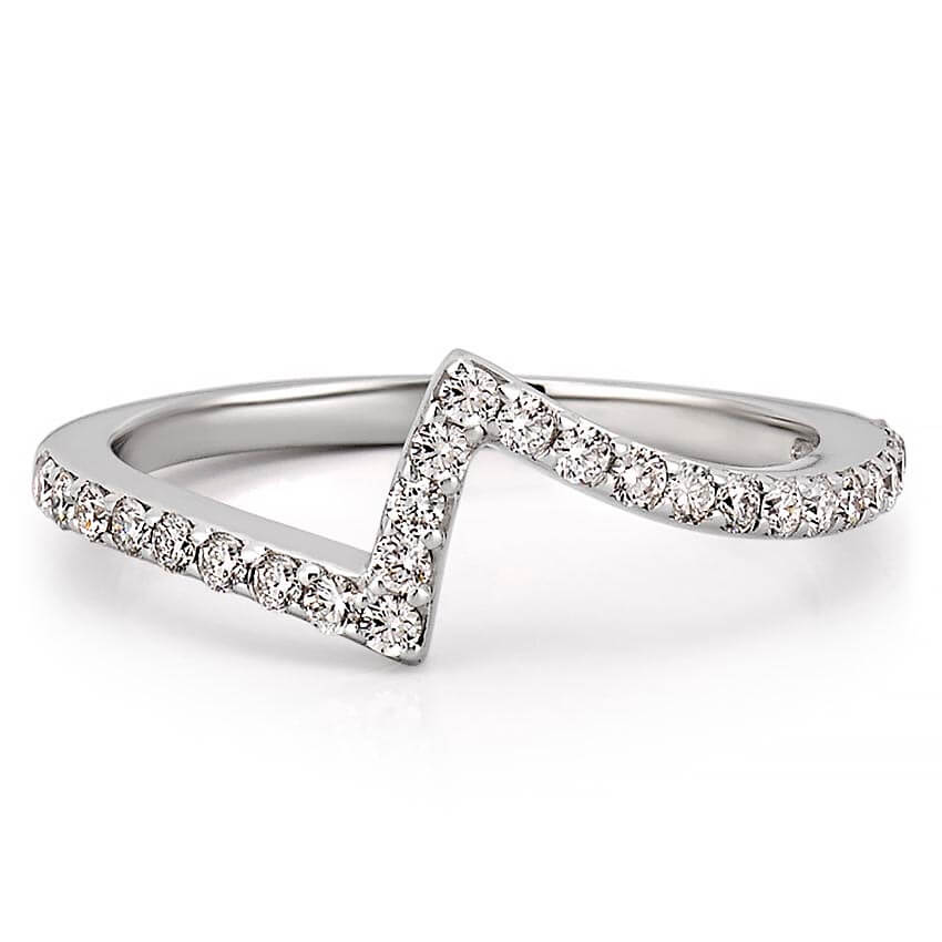 Stunning 0.26 TCW Round Moissanite Stones Unique Wedding Band 3