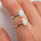 Stunning 1.0 - 2.0 CT Emerald Moissanite Engagement Ring with Solitaire Design 7