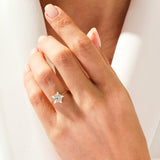 Stunning 0.25 CT Round Moissanite Engagement Ring with Floral Design 8